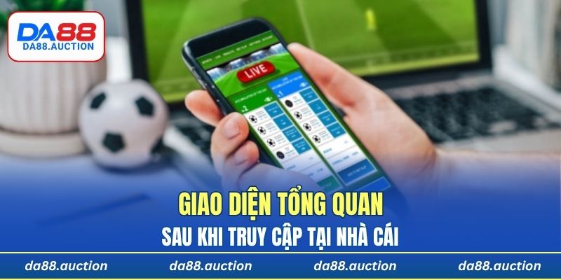Giao diện tổng quan sau khi truy cập tại nhà cái
